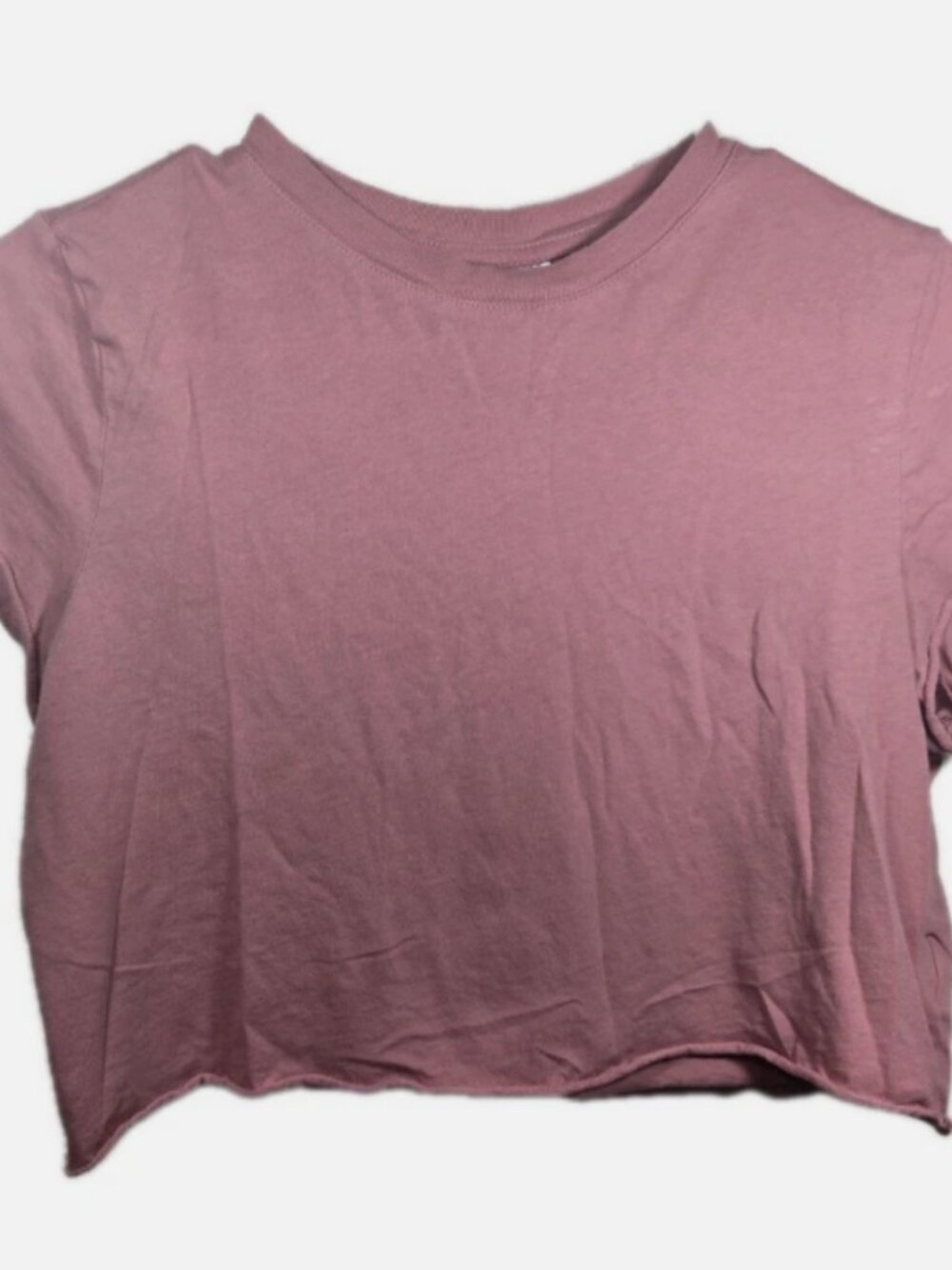 H&M Crop Top Dusty Pink Cut Short Sleeve DIVIDED Women MEDIUM Summer Shirt